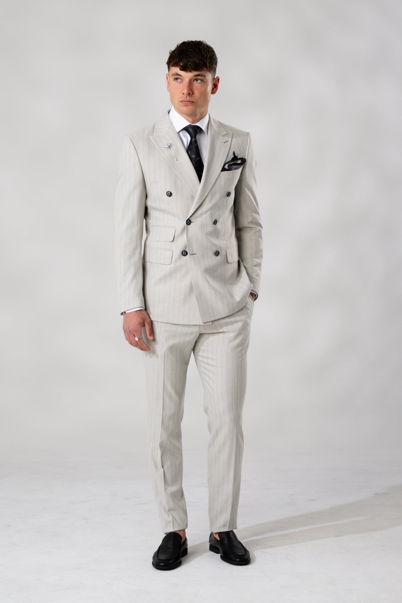 Hardy Amies White Herringbone Shirt | Dyonsu Tailoring