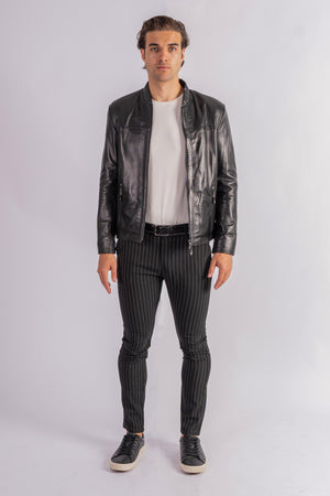 'Luther' Leather Bomber Jacket