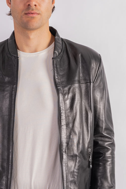 'Luther' Leather Bomber Jacket