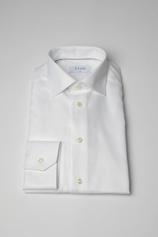 Eton Twill Shirt in Natural White