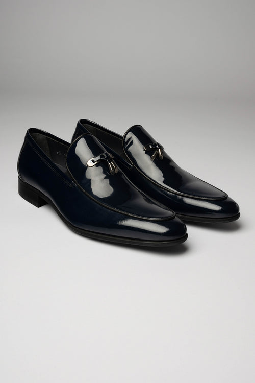 Navy Patent Loafer